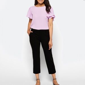 Liverpool Kelsey Crop Knit Trouser NWT Size 10 Black